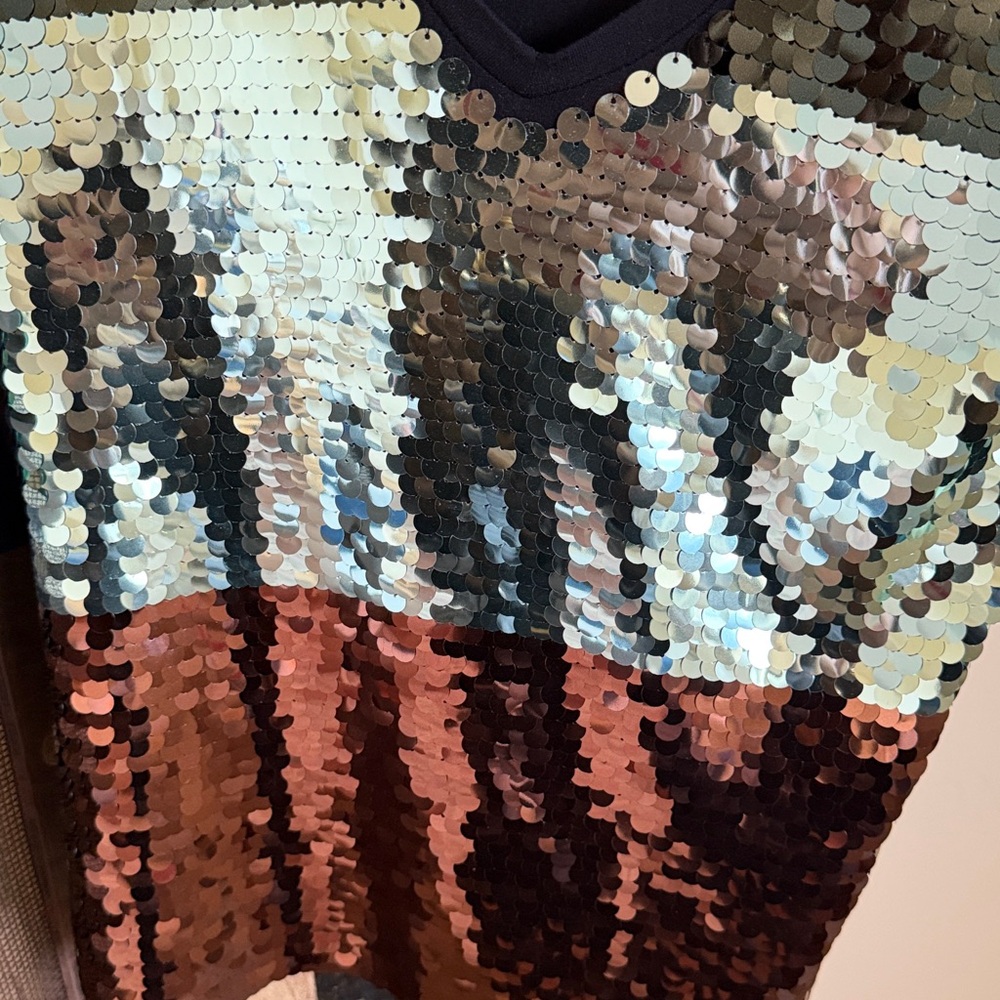 Emporio Armani Black and Bronze Sequin Blouse - Picture 3 of 9